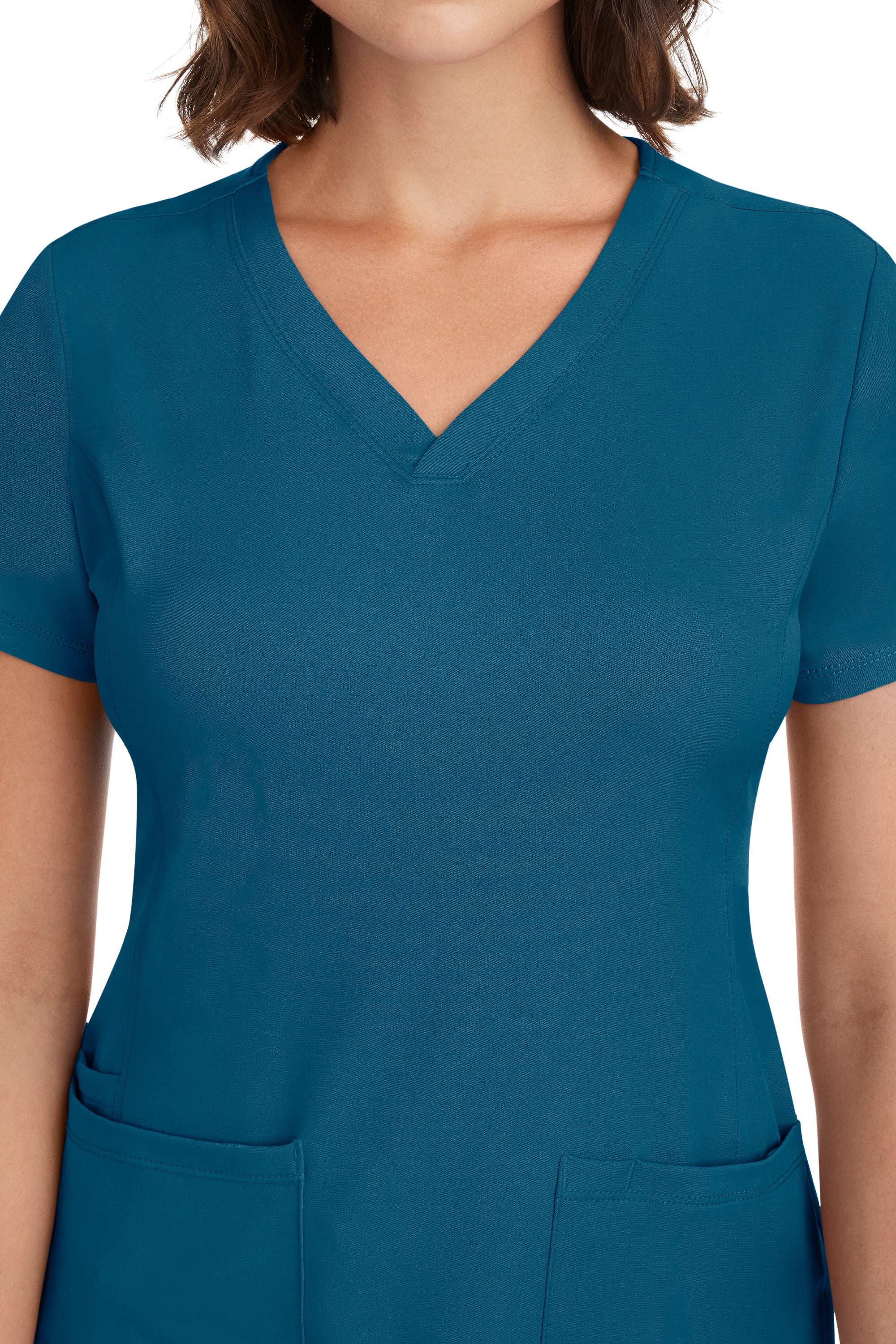 Monica V-Neck Top Caribbean Blue