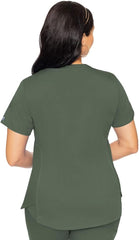 Women's V-Neck Scrub Top Olive Green