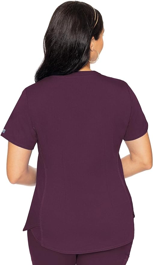 Women's V-Neck Scrub Top Wine