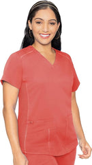 Women's V-Neck Scrub Top Coral