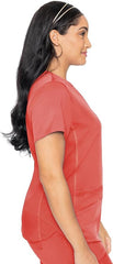 Women's V-Neck Scrub Top Coral