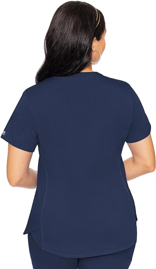 Women's V-Neck Scrub Top Navy Blue