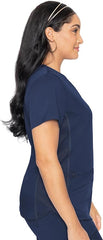 Women's V-Neck Scrub Top Navy Blue