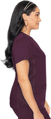 Women's V-Neck Scrub Top Wine