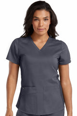 Women's V-Neck Scrub Top Pewter