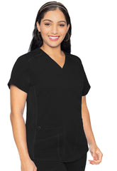 Women's V-Neck Scrub Top Black