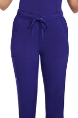 Rebecca Drawstring Flare Scrub Pant Grape