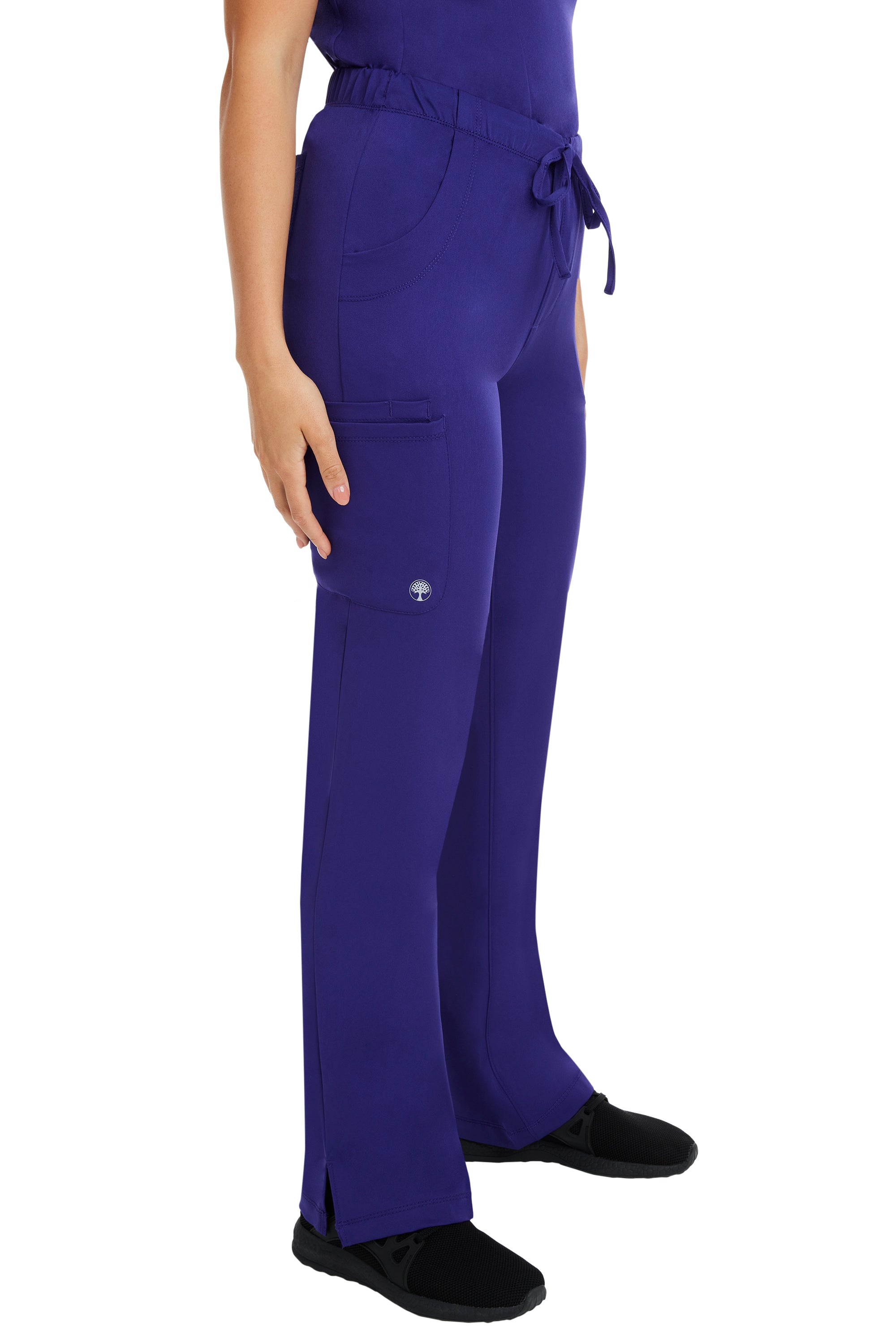 Rebecca Drawstring Flare Scrub Pant Grape