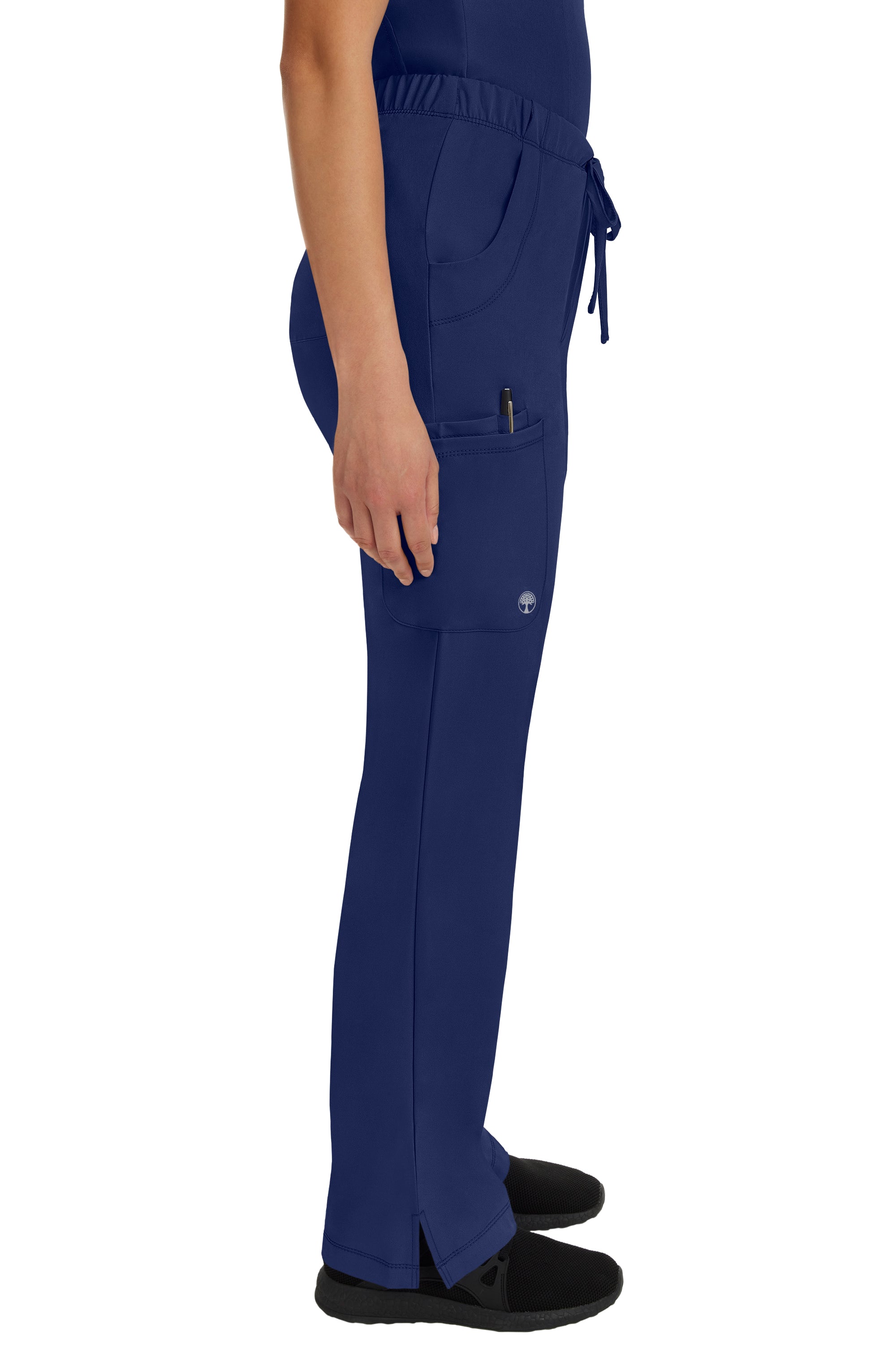 Rebecca Drawstring Flare Scrub Pant Navy