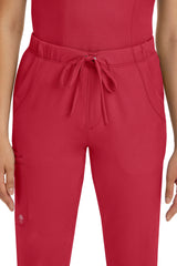 Rebecca Drawstring Flare Scrub Pant Red