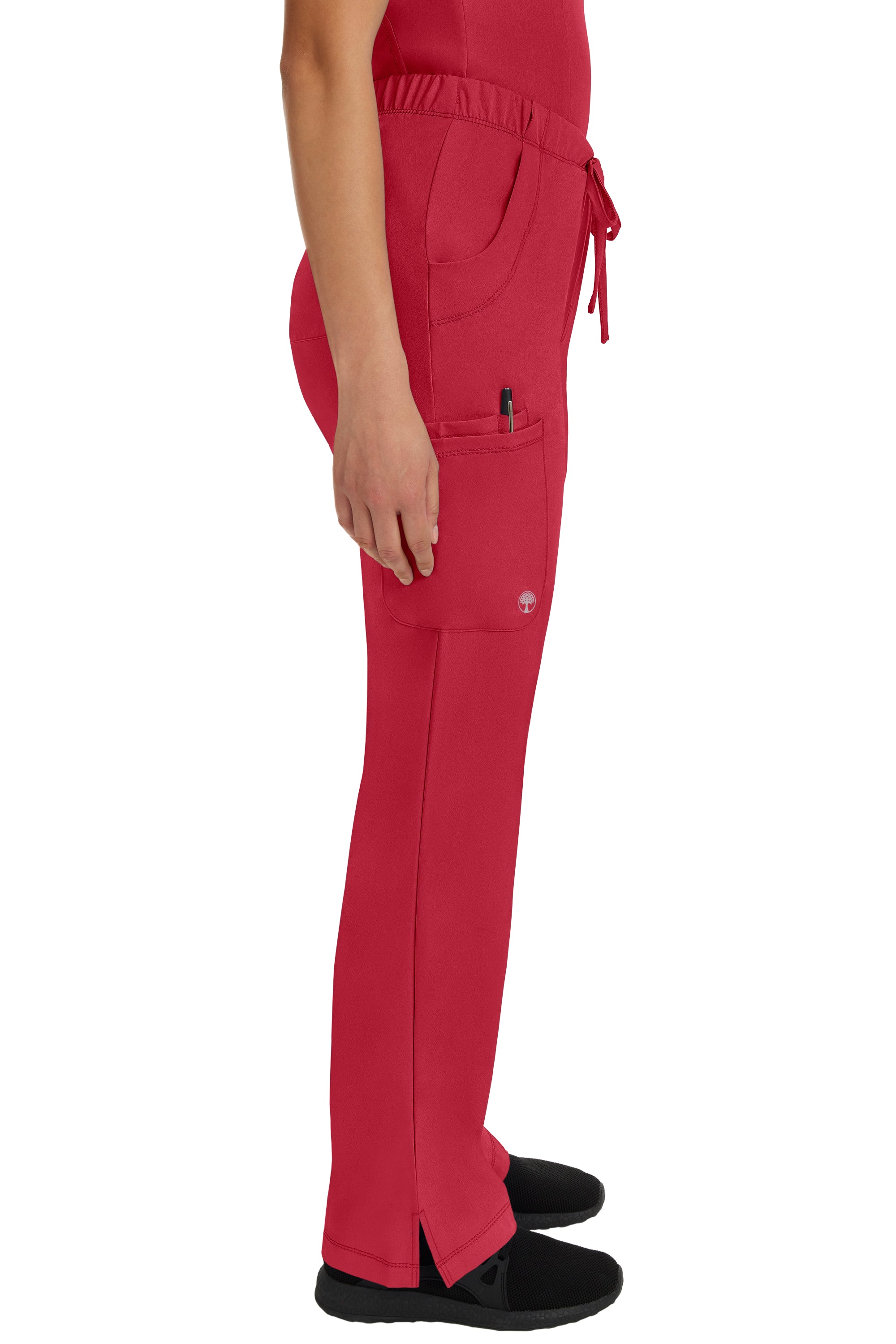 Rebecca Drawstring Flare Scrub Pant Red