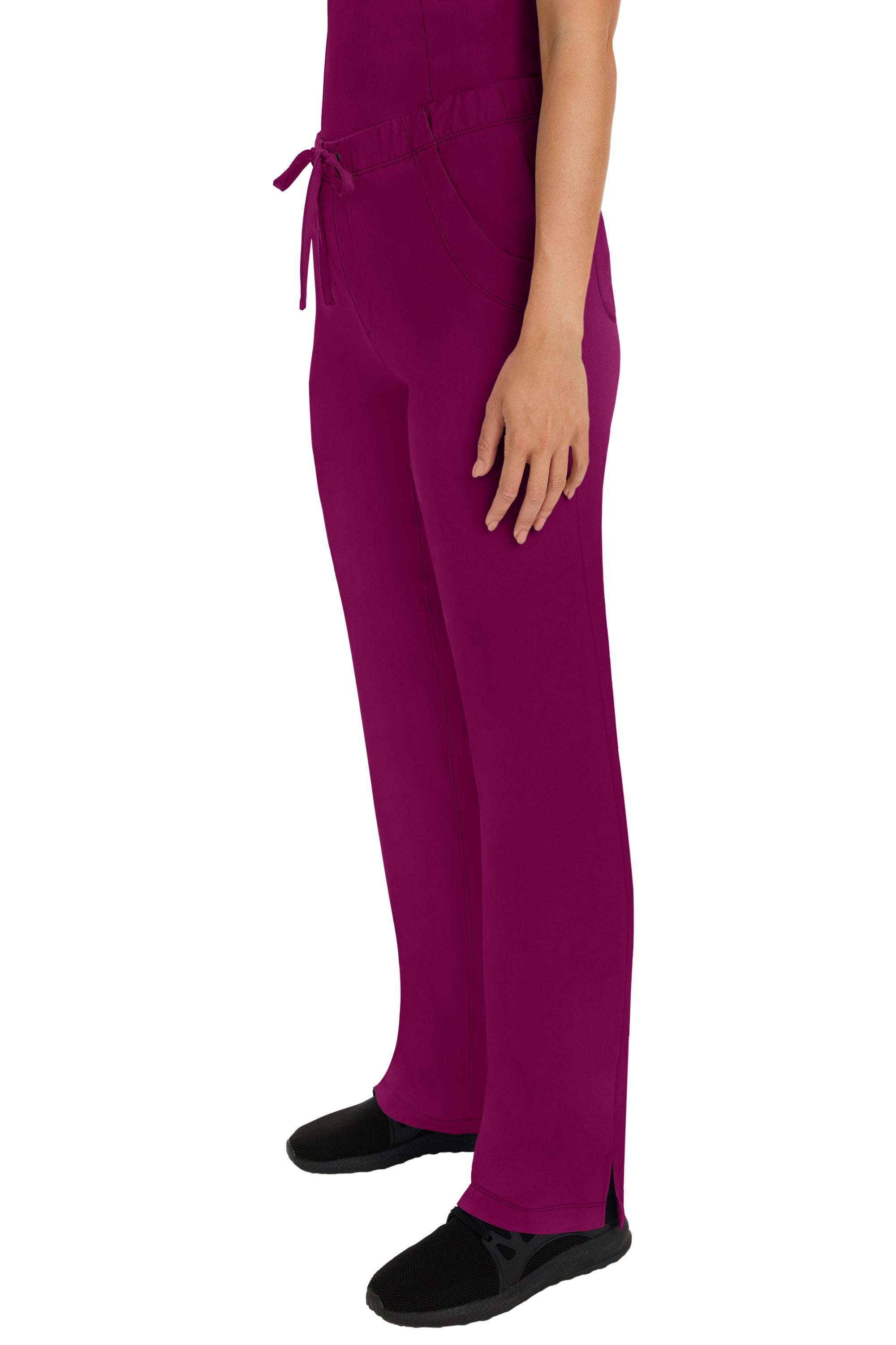 Rebecca Drawstring Flare Scrub Pant Wine
