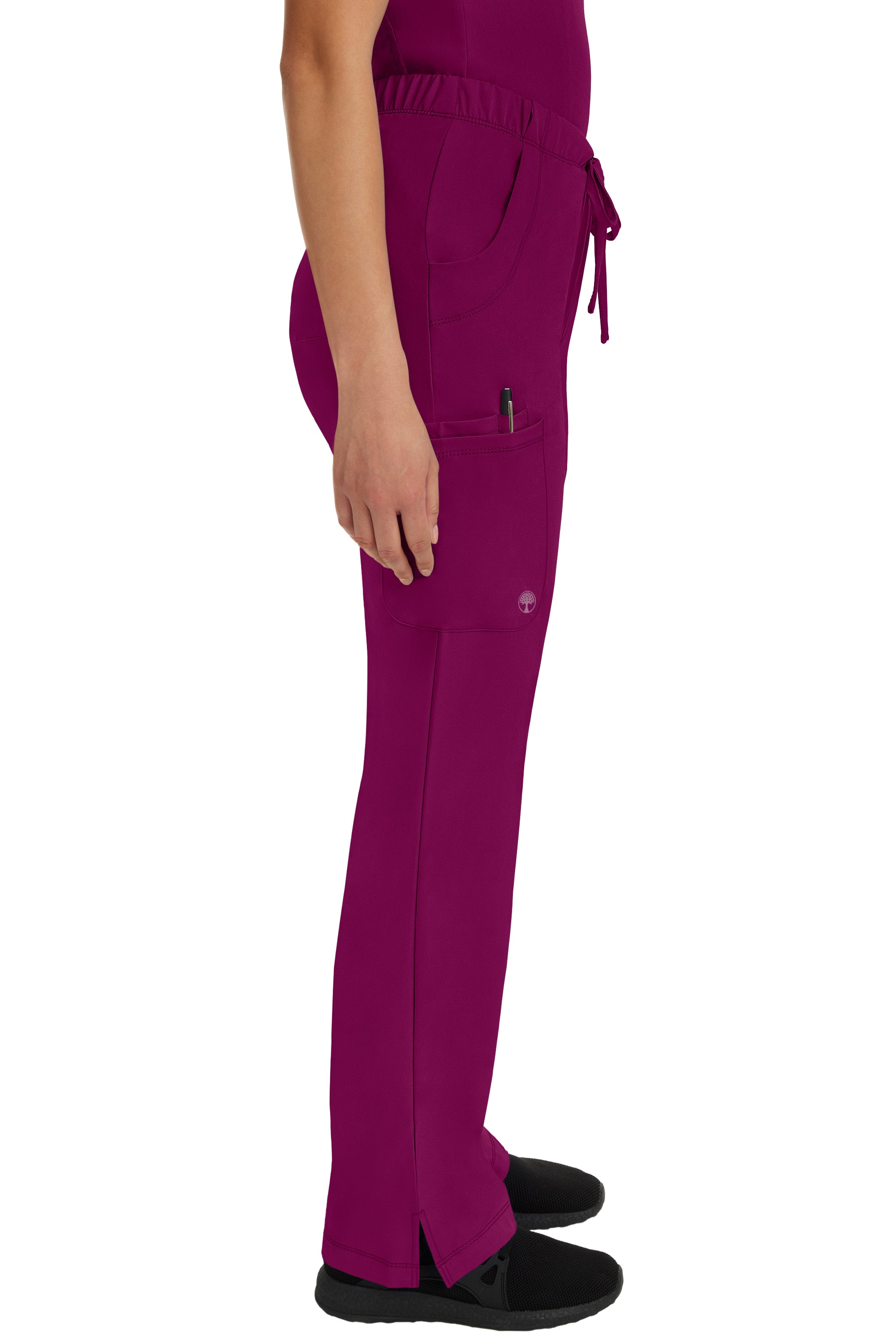 Rebecca Drawstring Flare Scrub Pant Wine